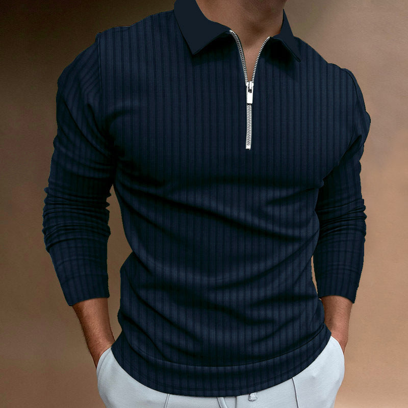 Polo pour homme avec fermeture éclair élégante et design texturé Berg-Feldt