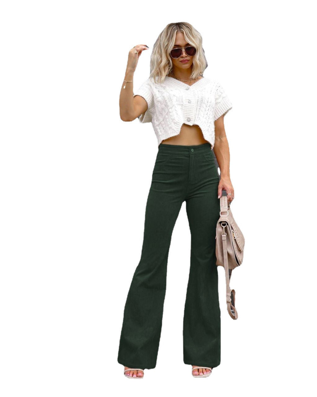 Damen Modische Hochbund-Flared-Jeans Berg-Feldt