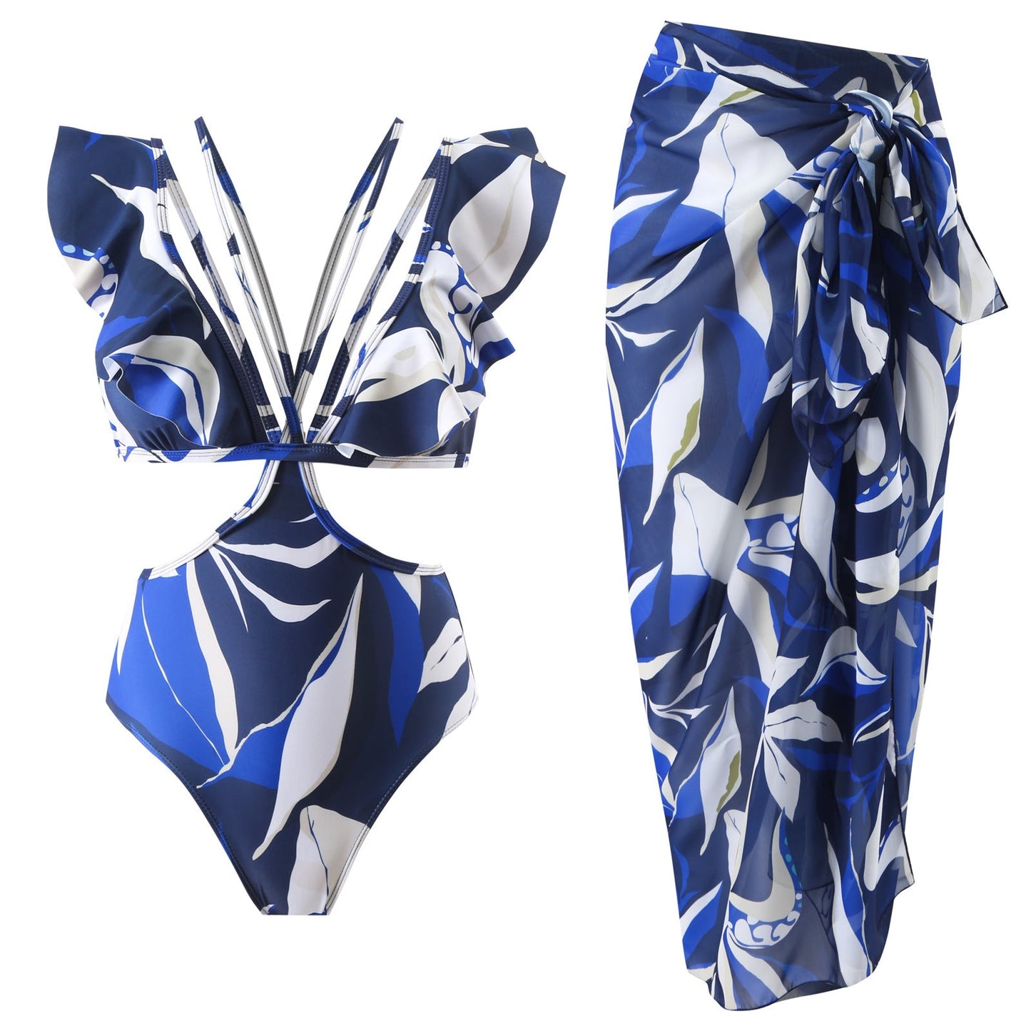 Maillot de bain deux pièces Berg-Feldt pour femme : volants opulents, coupe intemporelle