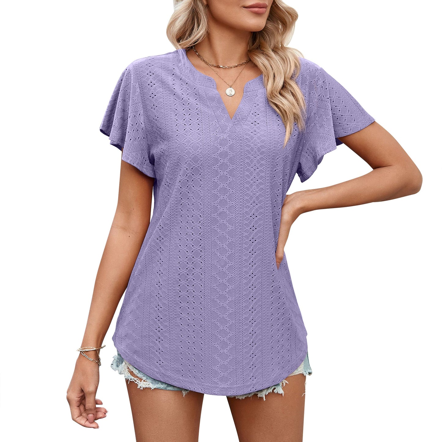 Damen Blouse aérienne avec motif perforé Berg-Feldt