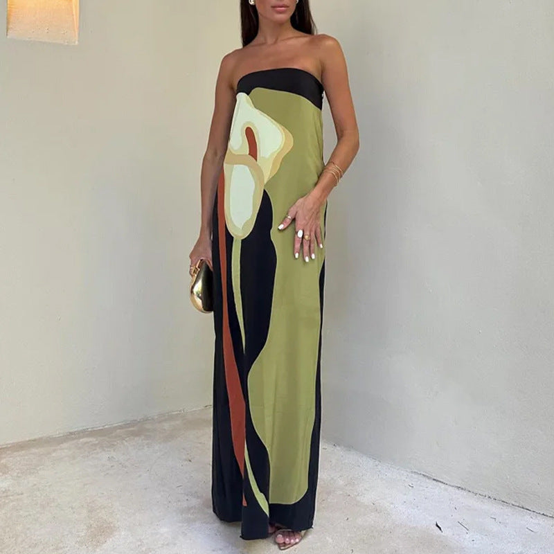 Élégante robe longue pour femme à motifs floraux artistiques de berg-feldt