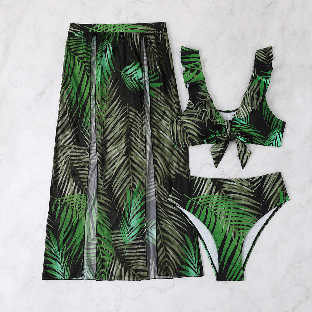 Haut de bikini et bas de bikini à imprimé floral avec jupe portefeuille pour femmes de berg-feldt