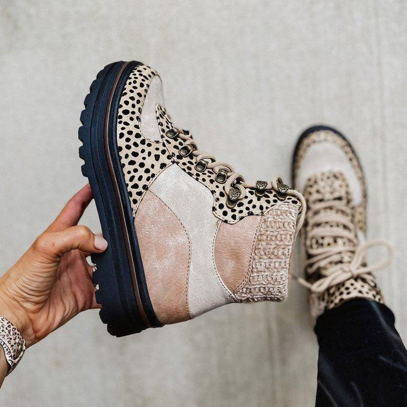 Berg-Feldt | Stiefeletten mit Wildlederdetails Leopardenmuster