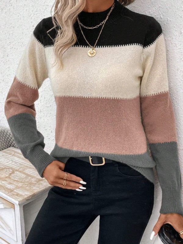 Pull en tricot à col rond pour femme avec combinaisons de couleurs modernes Berg-Feldt