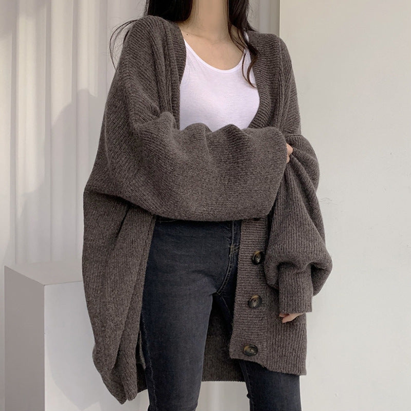 Gilet en maille épaisse pour femme, coupe oversize avec boutons décoratifs Berg-Feldt