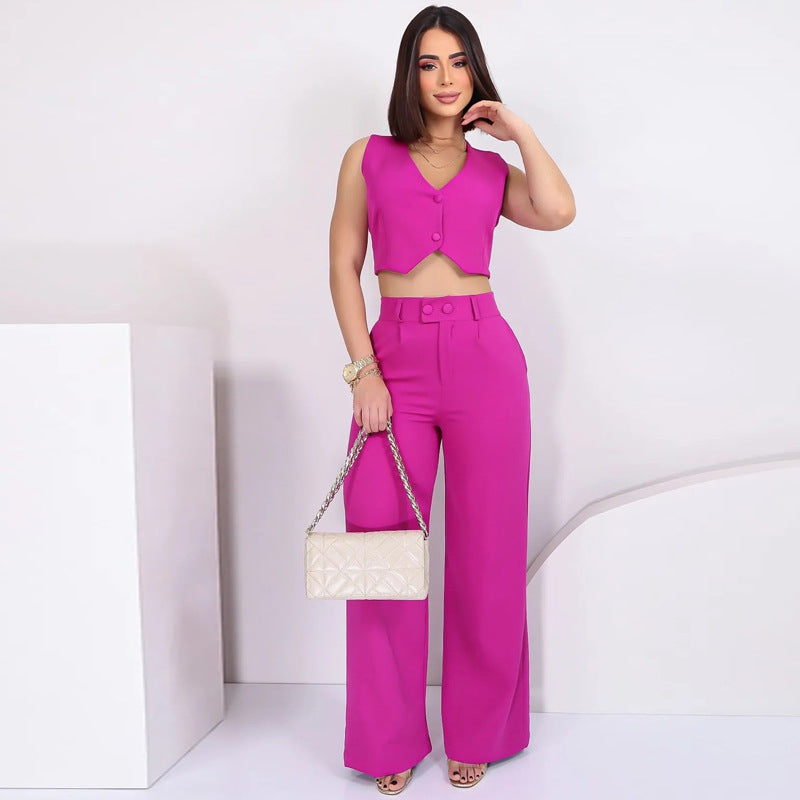 Ensemble moderne crop top et pantalon large pour femme de berg-feldt