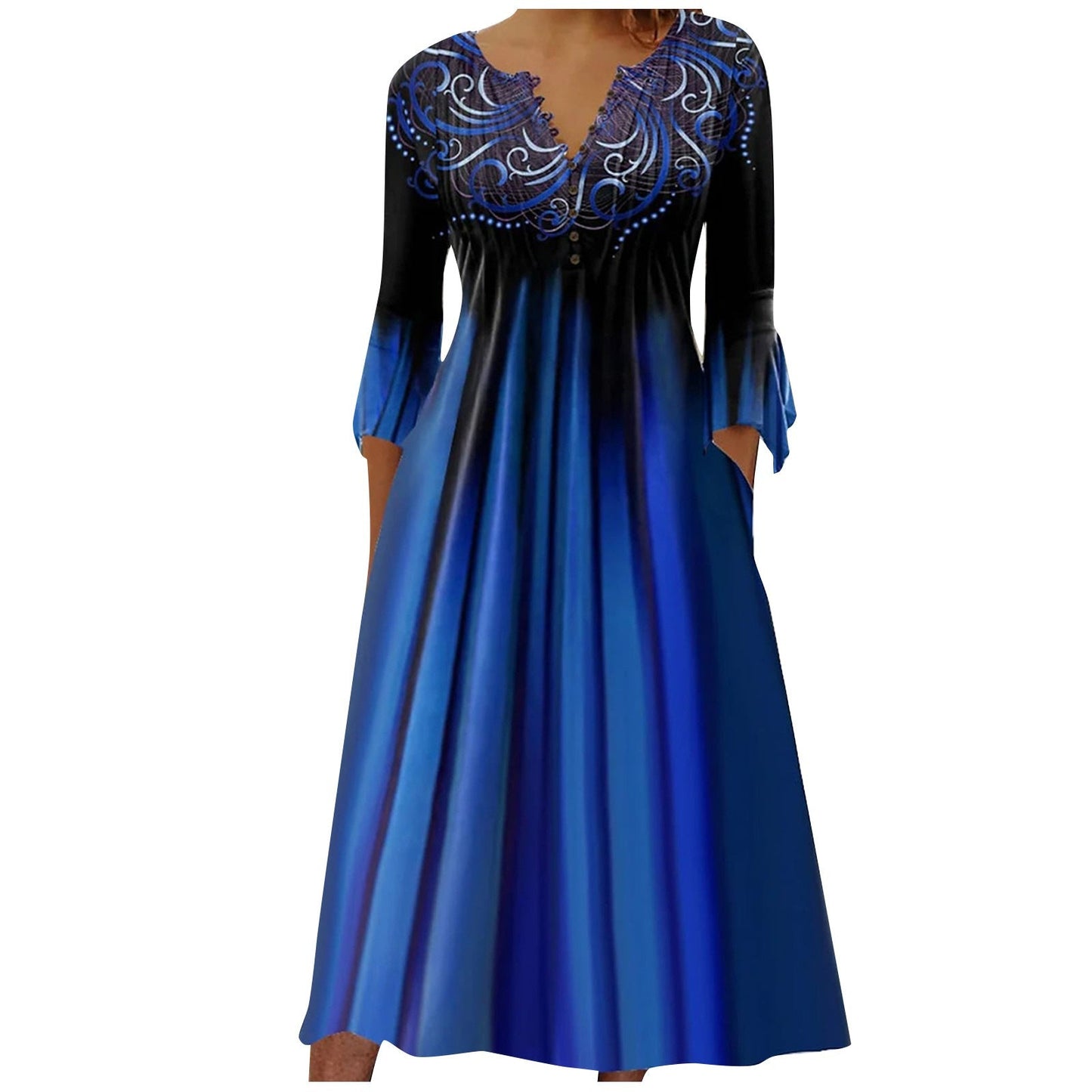 Robe midi élégante pour femme avec silhouette fluide brodée de berg-feldt