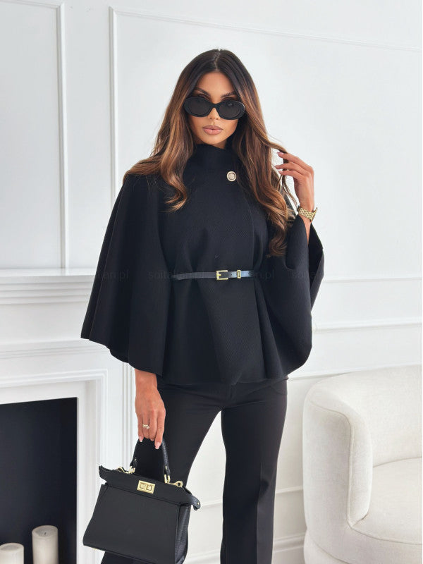 Veste-cape pour femme avec ceinture élégante et structure raffinée Berg-Feldt