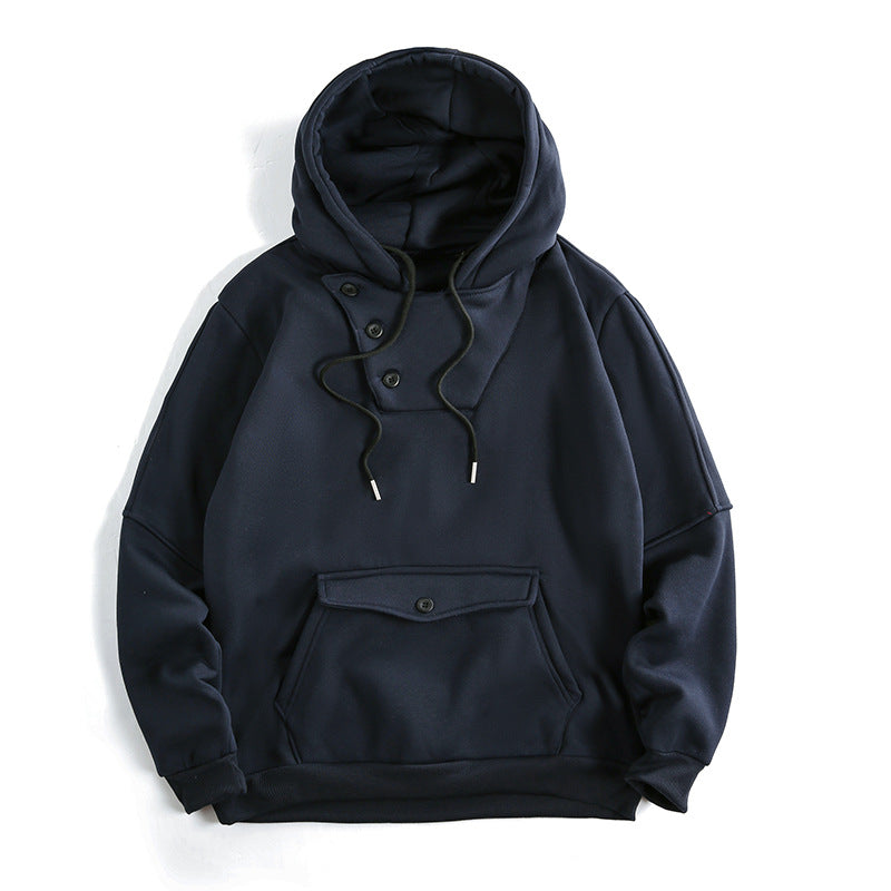Herrenlässiger Kapuzenpullover mit Knopfdetails und praktischen Taschen Berg-Feldt