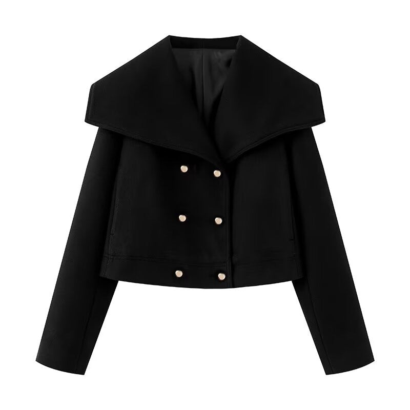 Kurzjacke für Damen, doppeltbreasted, mit Oversize-Kragen von berg-feldt