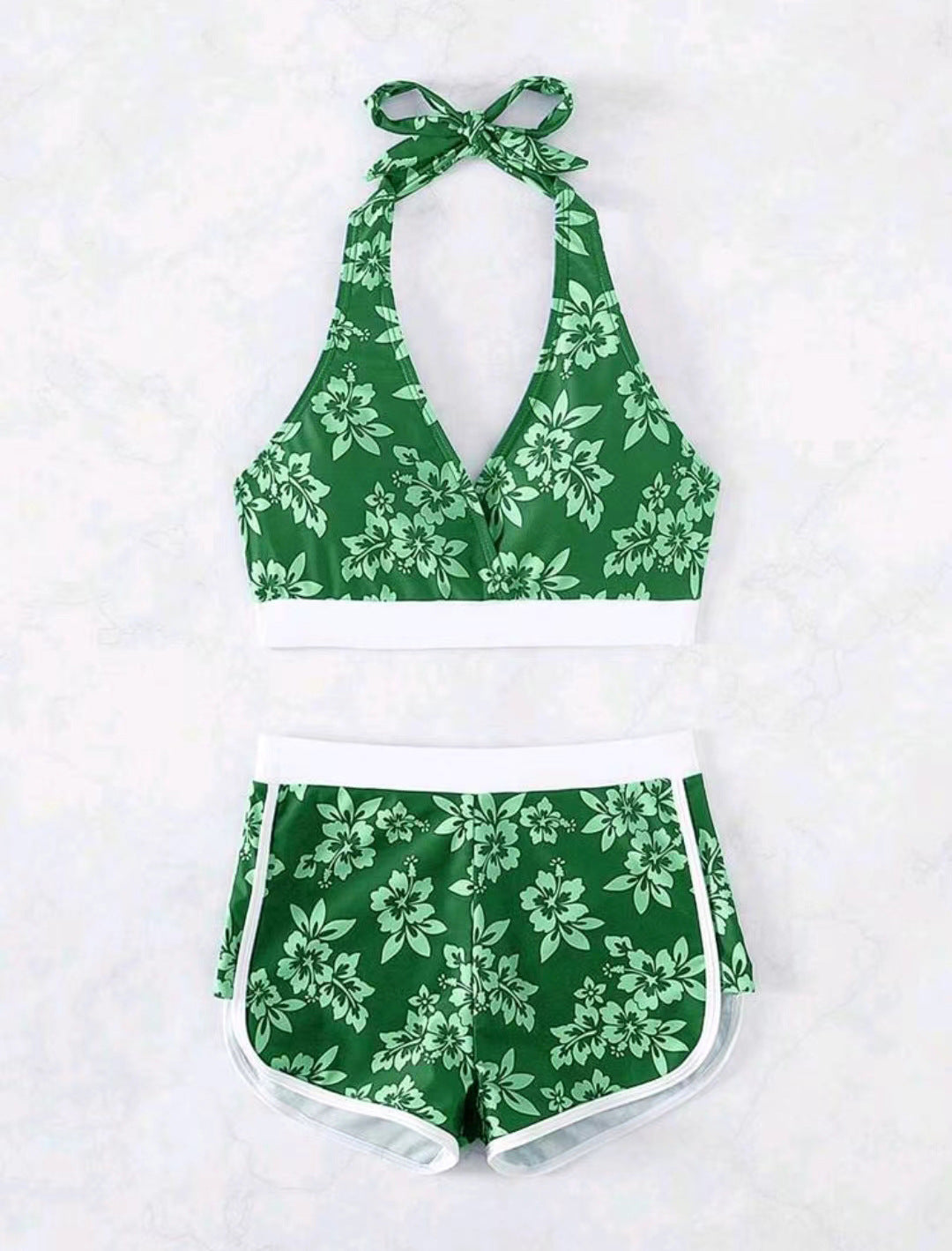 Maillot de bain deux pièces pour femme à imprimé floral et dégradé de couleurs berg-feldt
