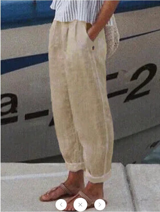 Bequeme Damen-Leinenhose mit tiefer Schrittnaht und Taschen von berg-feldt