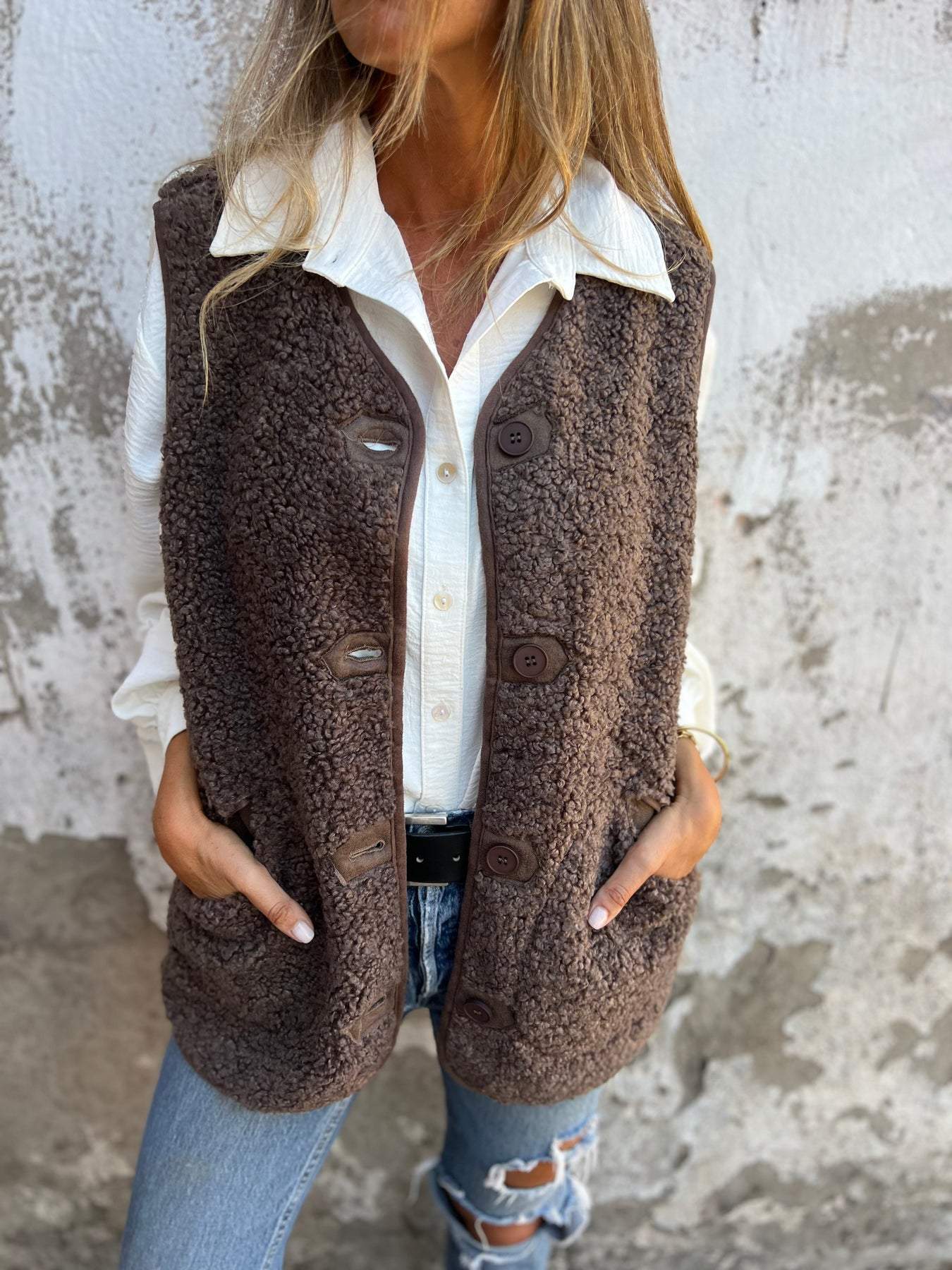 Gilet douillet boutonnée pour femme Berg-Feldt