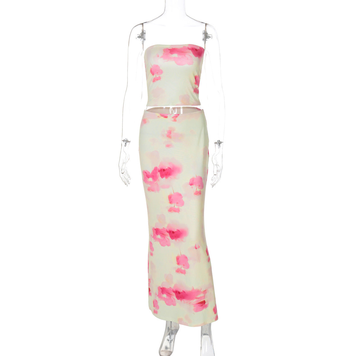 Figurbetontes Maxikleid für Damen im zweiteiligen Design mit buntem Streifenmuster von berg-feldt