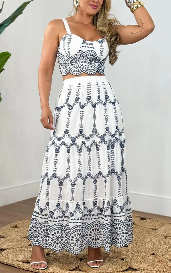 Ensemble Haut fleuri et jupe longue pour femme par berg-feldt