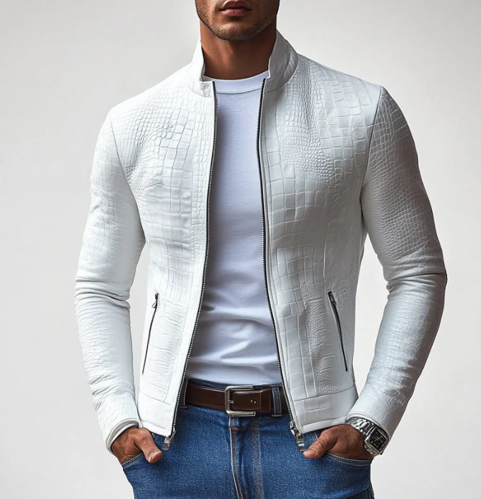 Veste élégante en similicuir texturé croco pour homme Berg-Feldt