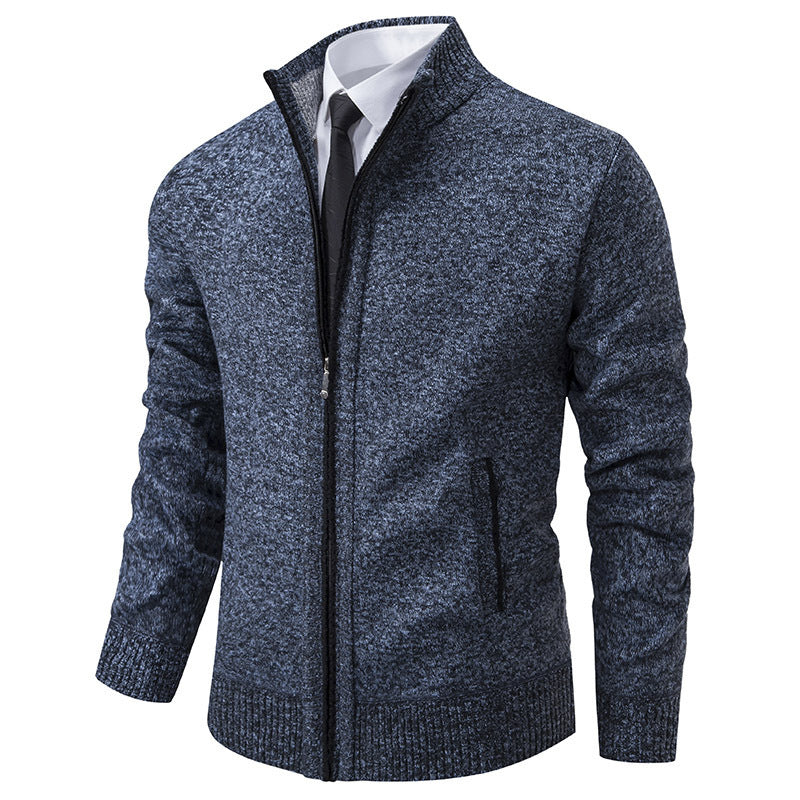 Herren sportliche Strickjacke mit Stehkragen und Reißverschluss Berg-Feldt