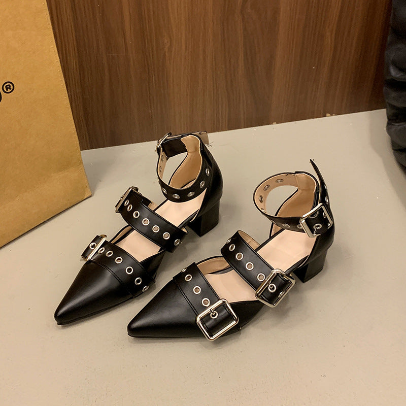 Berg-Feldt Ballerines à talon carré et boucle pour femme