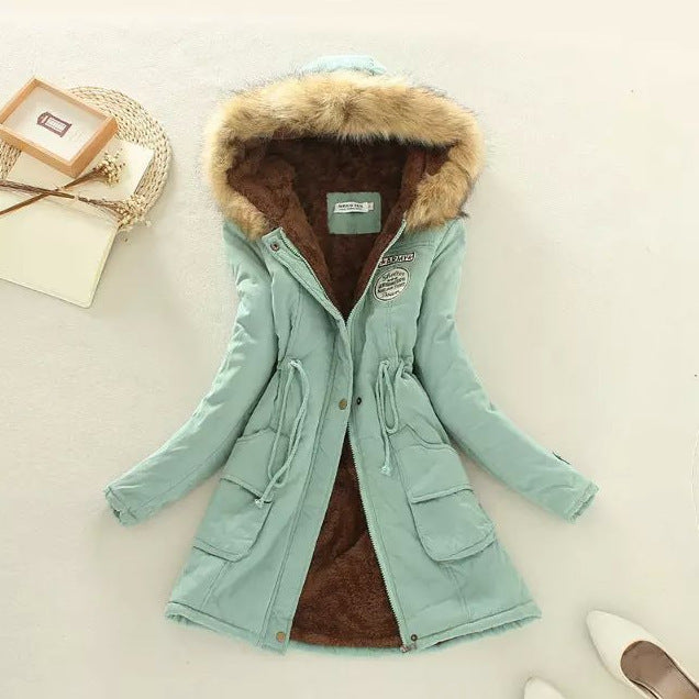 Veste d'hiver matelassée pour femme avec col amovible en fausse fourrure et poches plaquées pratiques Berg-Feldt