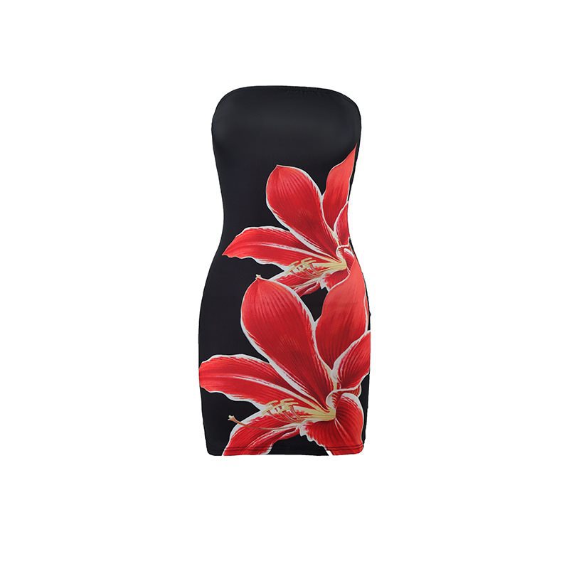 Robe longue sans manches à imprimé floral et taille élastique pour femme berg-feldt