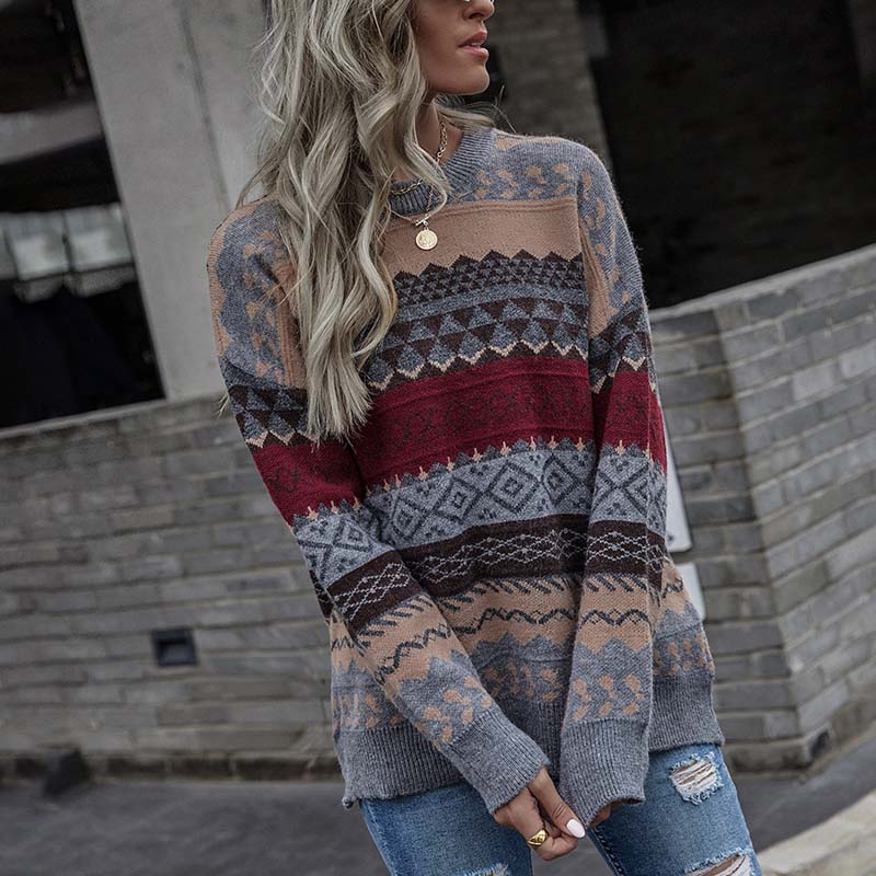 Berg-Feldt | Geometrischer Strickpullover Mit Stilvollem Muster