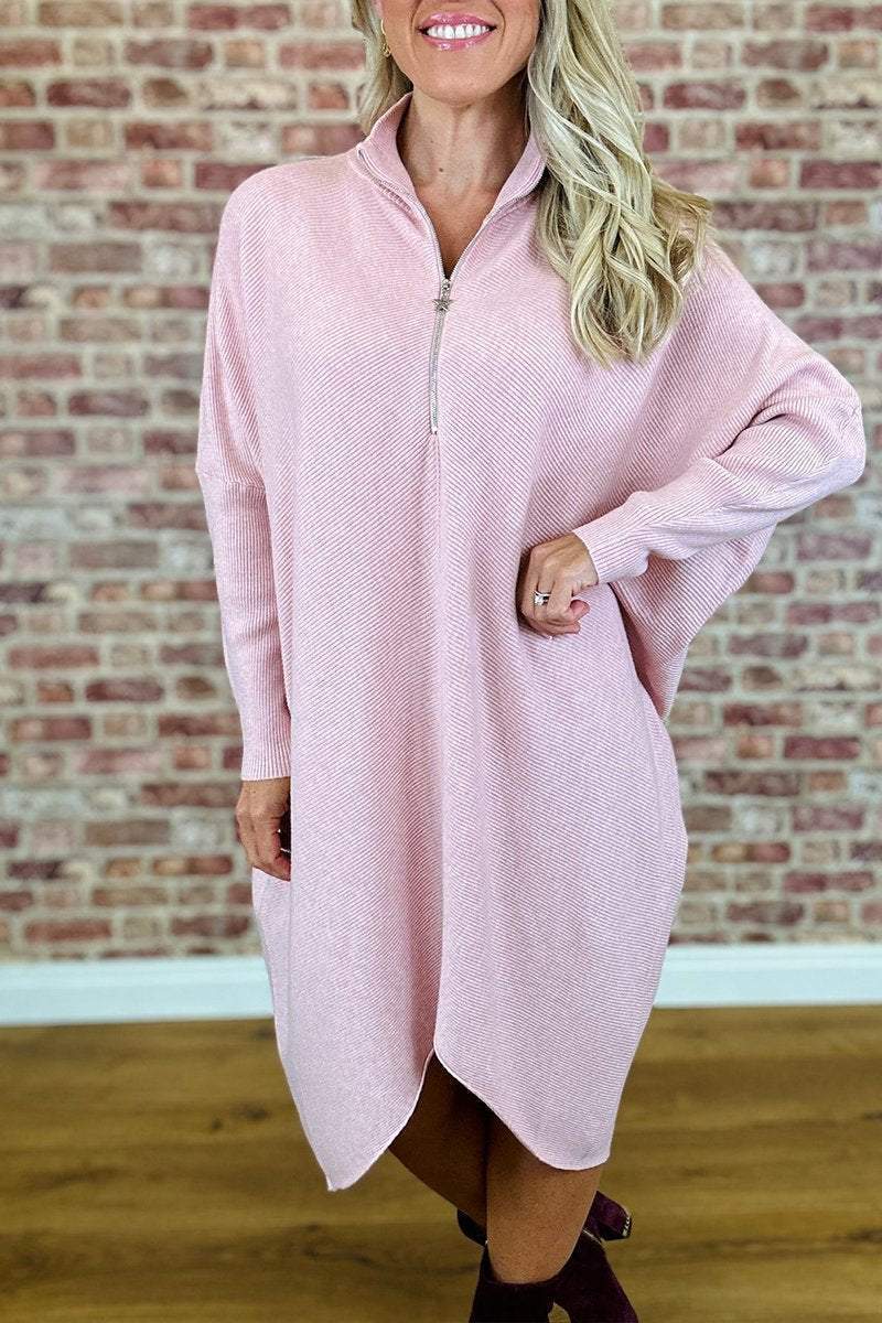 Damen Oversized Strickkleid mit Reißverschluss Berg-Feldt