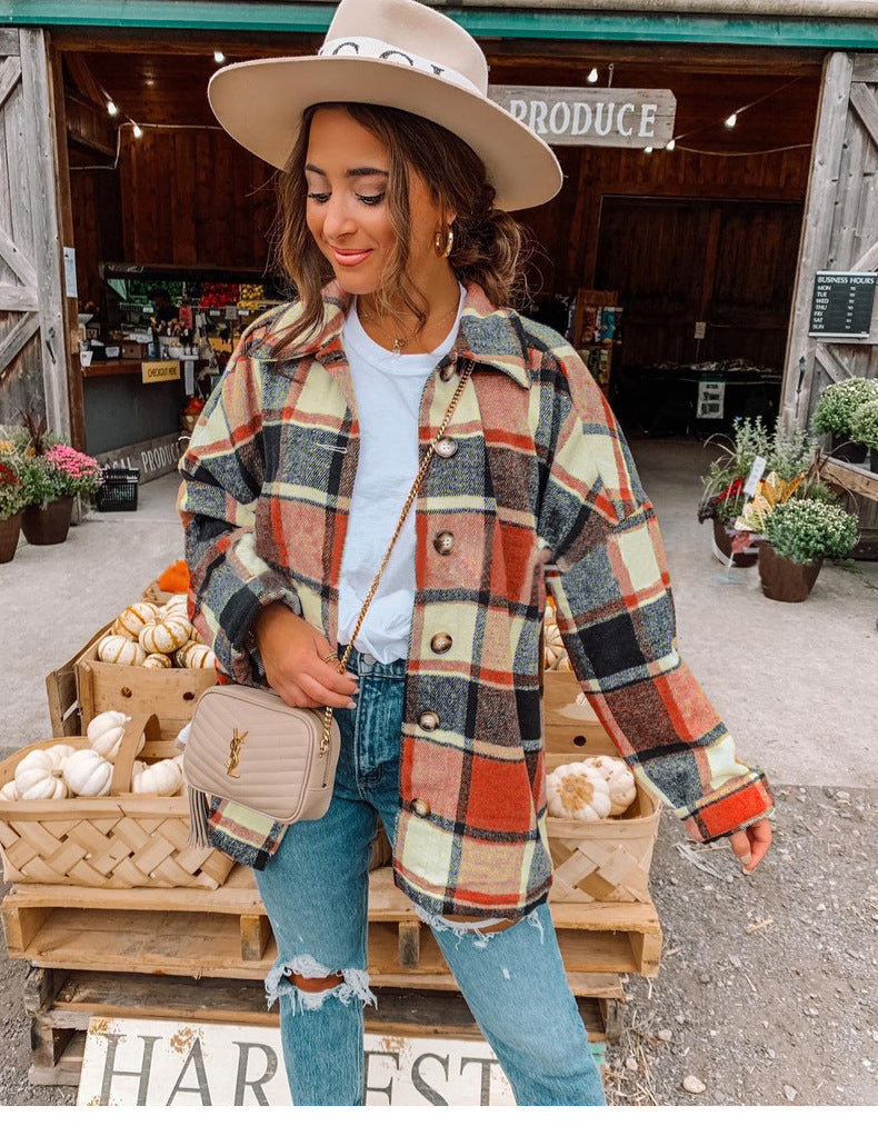 Veste en flanelle à carreaux décontractée pour femme avec détails boutonnés Berg-Feldt