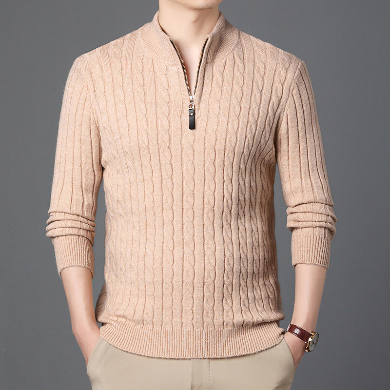 Pull en maille de qualité supérieure pour homme avec fermeture éclair moderne et structure détaillée Berg-Feldt