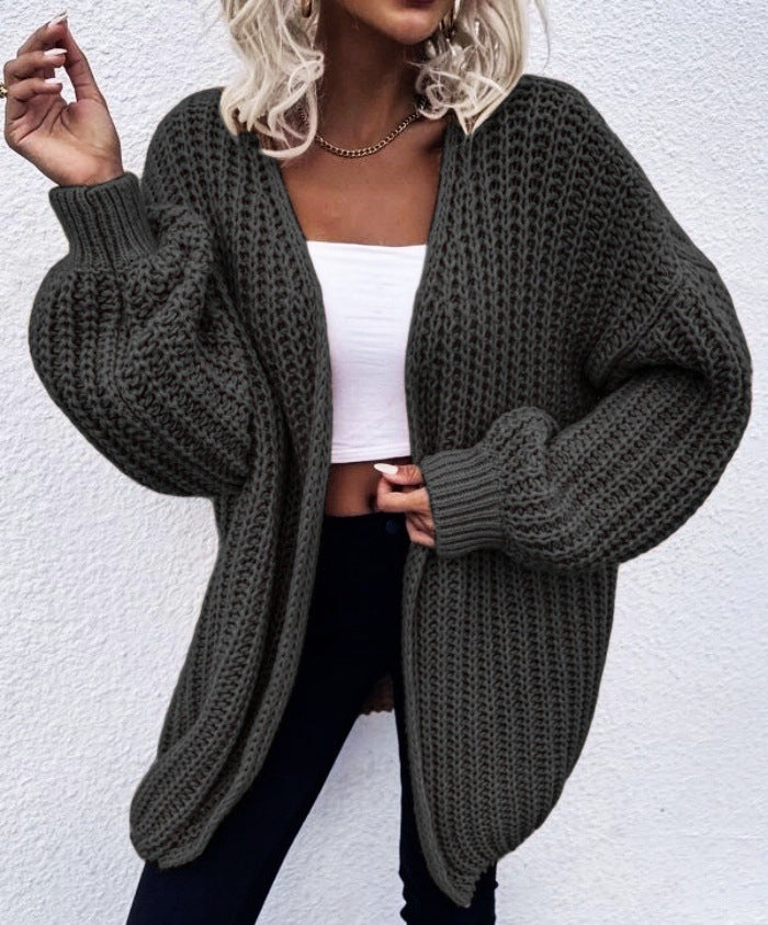Cardigan en grosse maille décontracté pour femme, avec poches profondes et manches volumineuses Berg-Feldt