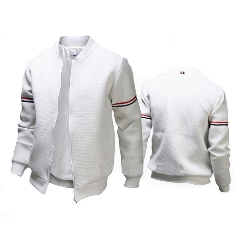 Veste zippée sportive pour homme avec surface texturée et rayures contrastées Berg-Feldt