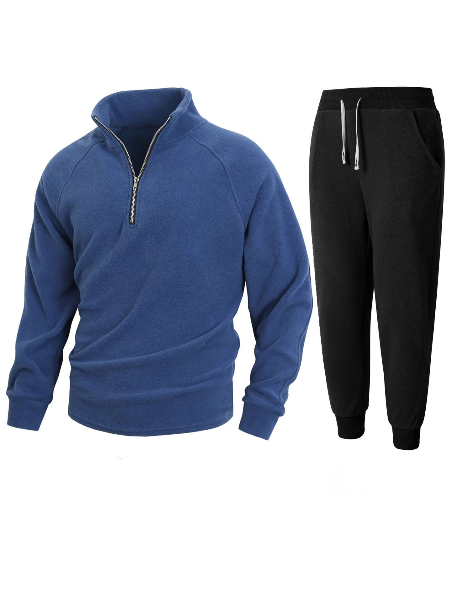 Herren Fleece-Oberteil mit modernem Stehkragen und sportlicher Jogginghose Berg-Feldt