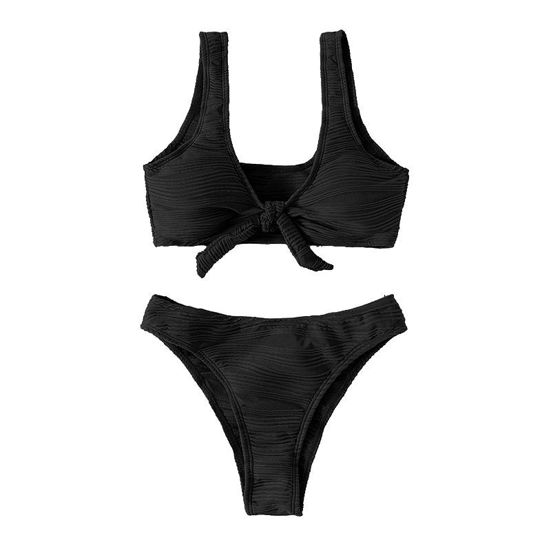 Haut de bikini femme Berg-Feldt avec nœud fantaisie et surface texturée