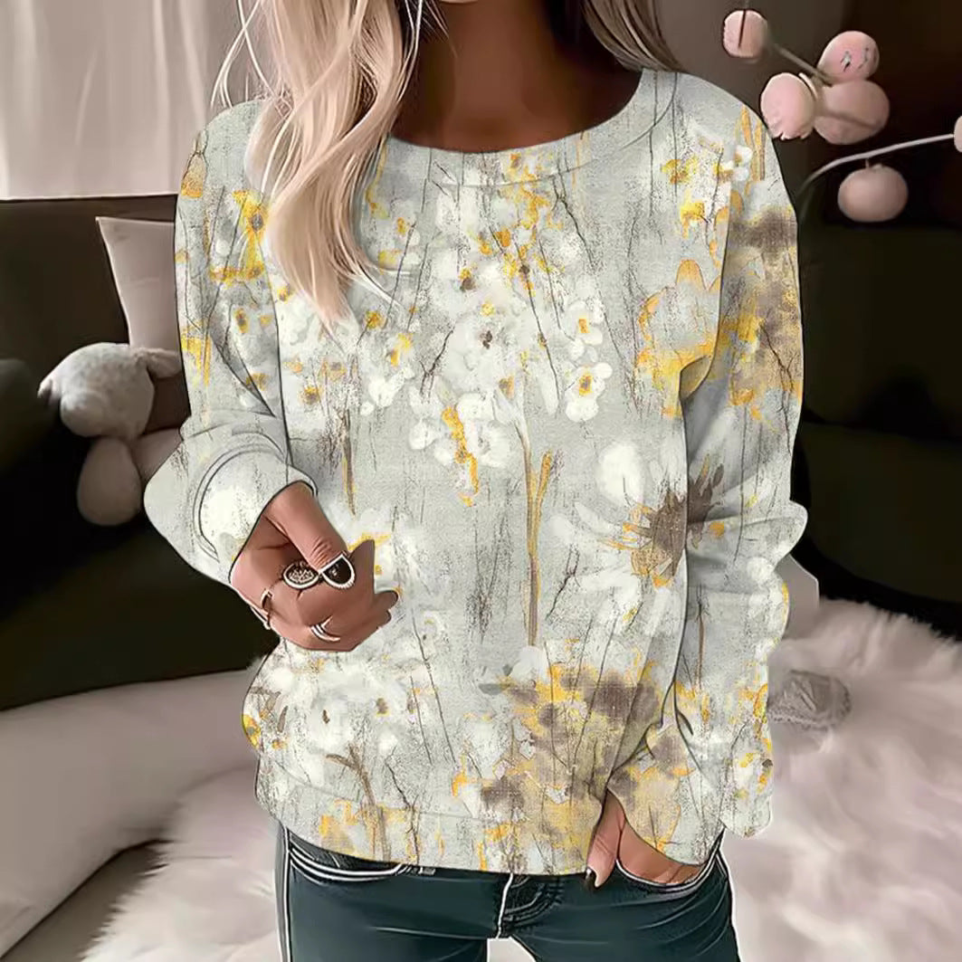 Women's Artistic Floral Print Sweatshirt berg-feldt