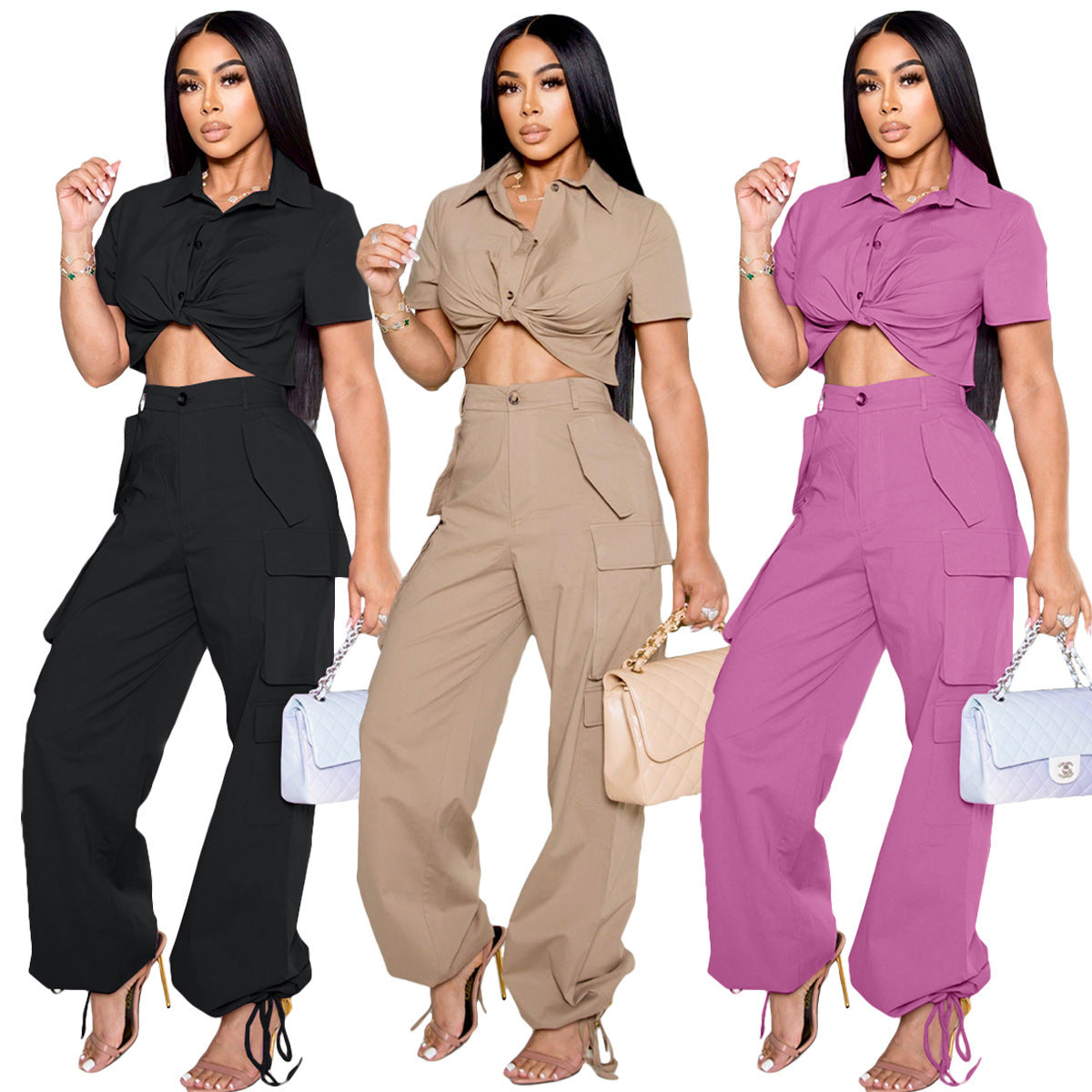 Cropped Shirt and Cargo Pants for Women by berg-feldt
 - berg-feldt