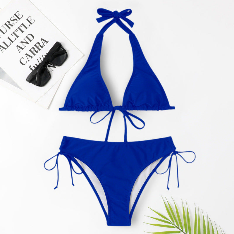 Haut de maillot de bain triangle femme à bretelles réglables et laçage berg-feldt