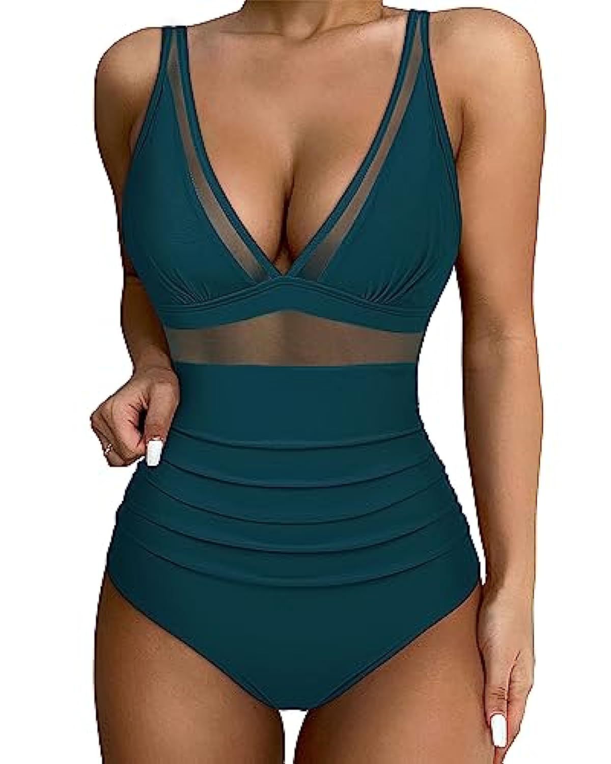 Haut de bikini femme col montant Berg-Feldt à détails transparents