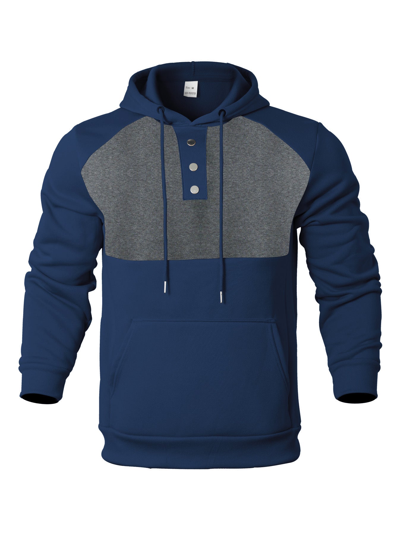 Sweat à capuche pour homme avec patte de boutonnage et détails contrastés Berg-Feldt