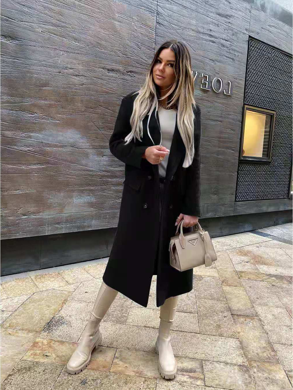 Manteau en laine élégant et intemporel pour femme avec double boutonnage Berg-Feldt