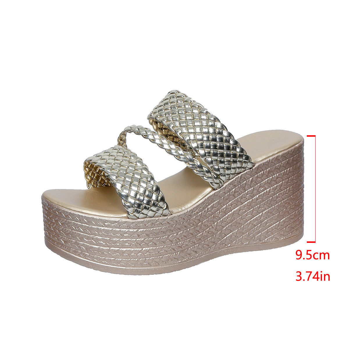 Sandales compensées confortables pour femme avec empeigne tressée et semelle confortable de berg-feldt
