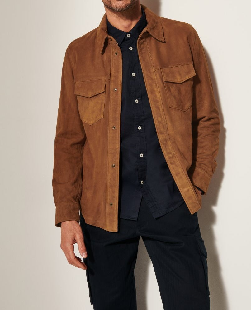 Herren Suede Jacke mit zwei aufgesetzten Taschen und modernem Schnitt Berg-Feldt