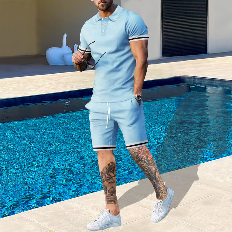 Herren Poloshirt und Shorts-Set mit sportlichen Akzenten Berg-Feldt