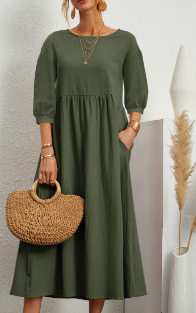 Robe longue décontractée pour femme avec manches vaporeuses et poches latérales Berg-Feldt