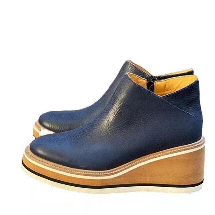 Damen Modische Keil-Stiefeletten aus feinem Wildleder mit praktischem Reißverschluss Berg-Feldt