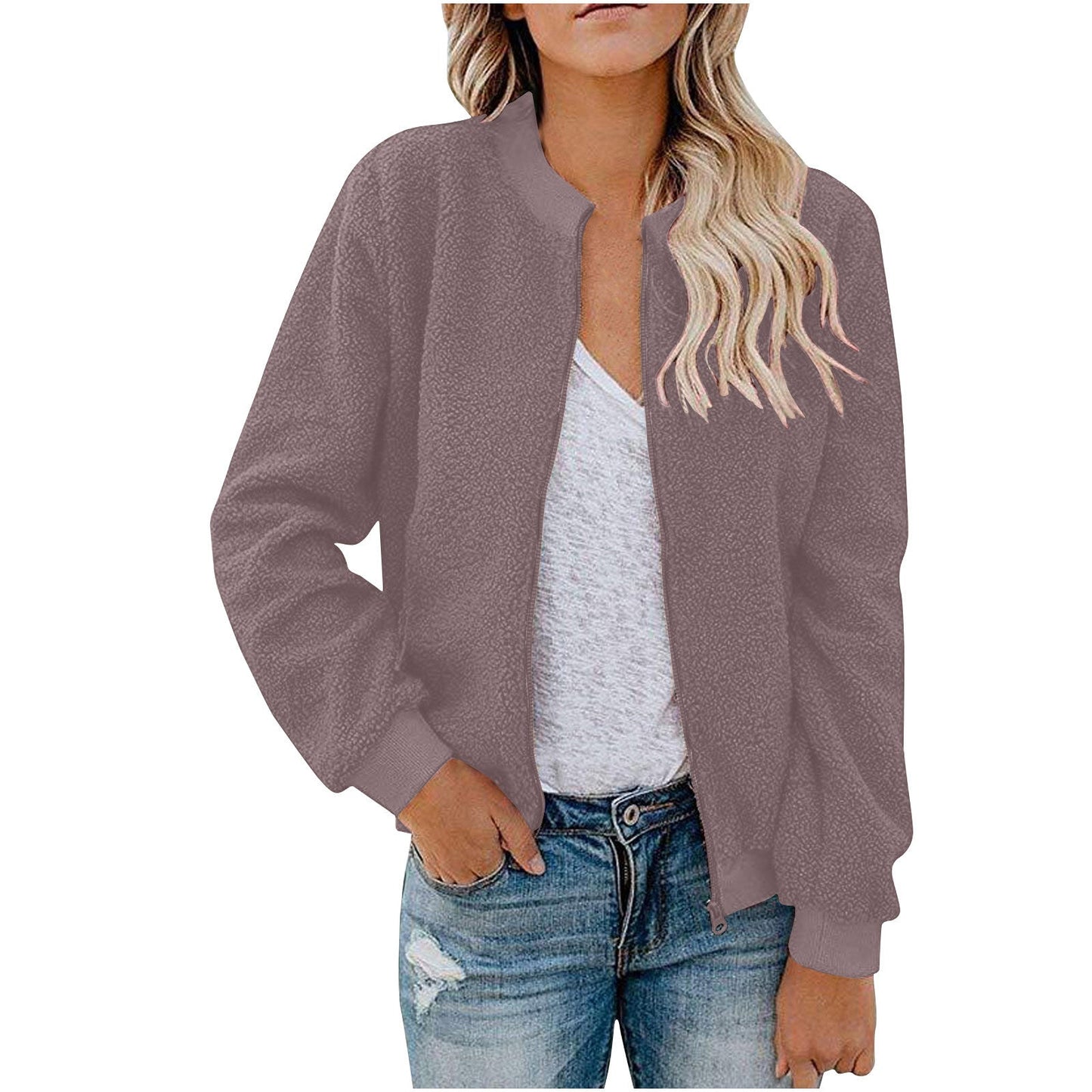 Veste bomber en polaire pour femme avec col montant Berg-Feldt