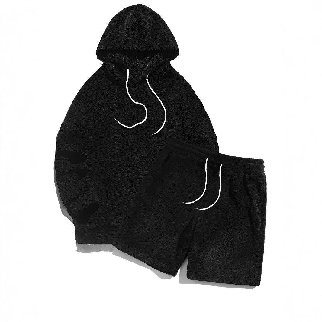 Ensemble confortable en polaire avec hoodie et short Berg-Feldt pour femme