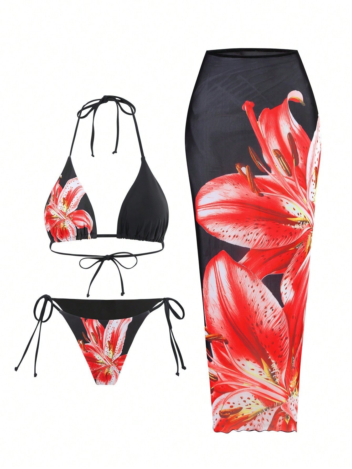 Ensemble bikini pour femme avec jupe fleurie, par berg-feldt