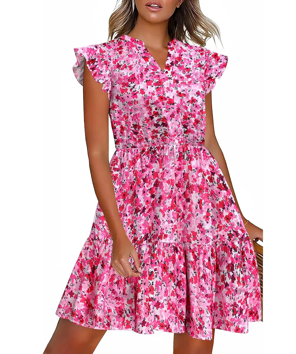 Robe fleurie à volants pour femme berg-feldt