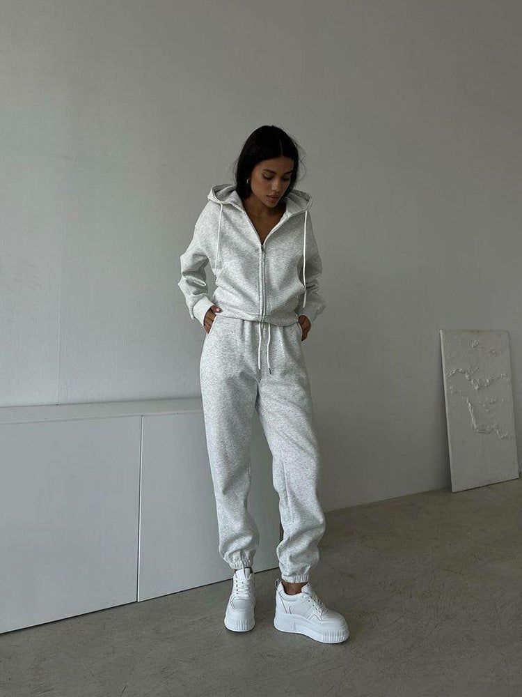Damen sportliches Fleece-Jogginganzug-Set Berg-Feldt