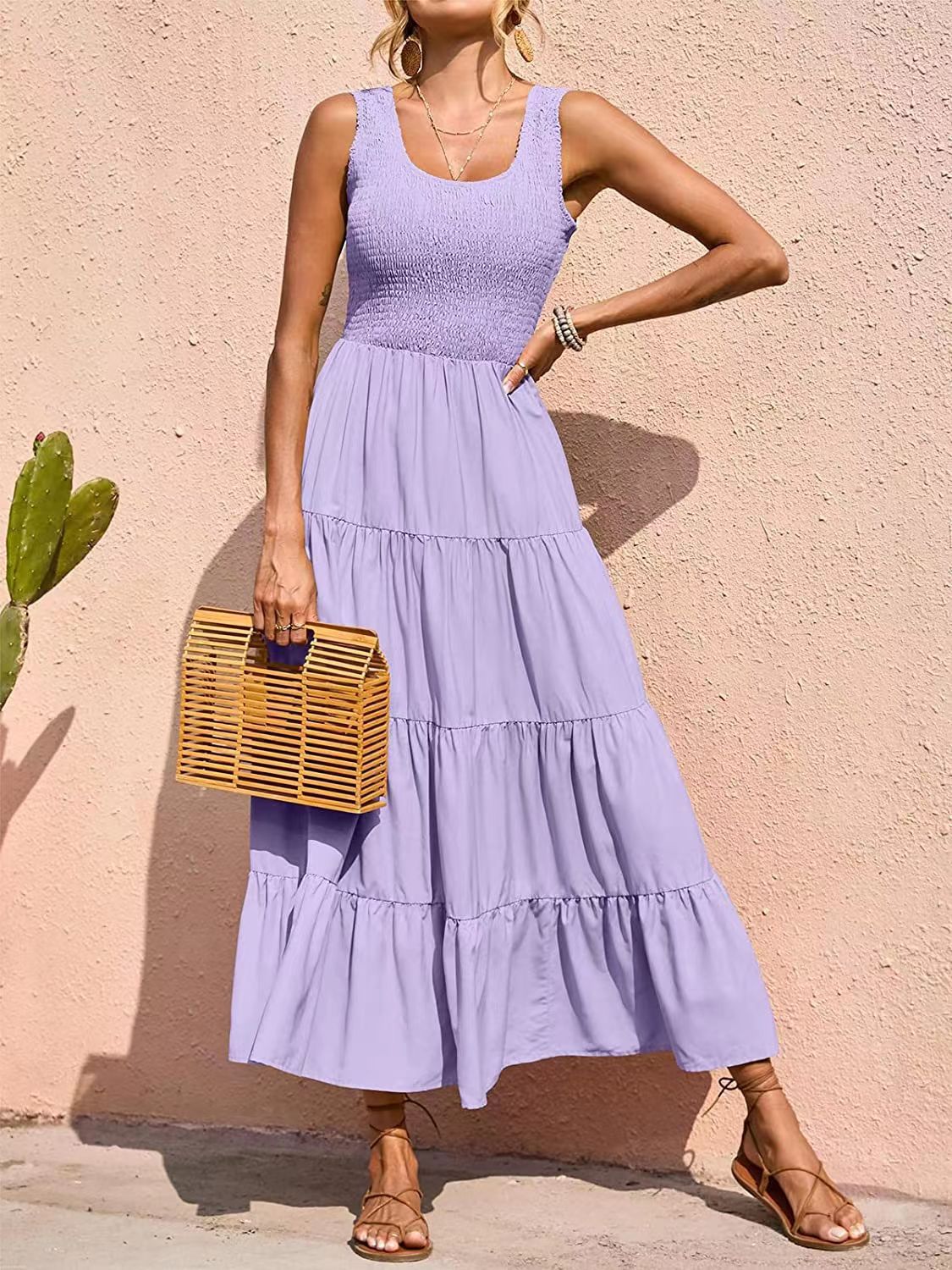 Robe longue étagée pour femme avec haut élastique de berg-feldt