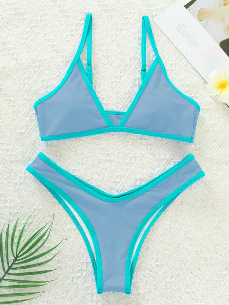 Berg-Feldt Ensemble Bikini Triangle pour Femme avec Détails Contrastés